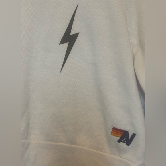 Aviator Nation Cropped Bolt Crewneck Sweatshirt - Small - Picture 4 of 5